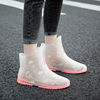 透明果冻雨鞋水晶学生，雨靴防水胶鞋女短筒中筒时尚款外穿防滑