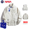 NASA翻领长袖衬衫男女潮牌情侣搭配春秋冬季保暖羽绒棉马甲两件套