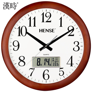 汉时挂钟钟表客厅欧式万年历实木丽声机芯时钟现代家用大挂钟HW42