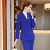 蓝色西装套装女2023秋冬售楼部，经理职业正装，气质女士西服外套