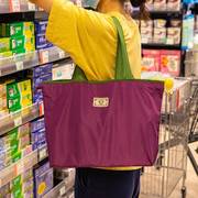跨境折叠购物袋便携超市购物买菜包大容量牛津布购物袋斜挎收纳袋