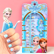 迪士尼儿童指甲贴片公主，可爱美甲成品假指甲片可拆卸冰雪艾莎公主