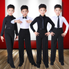 男孩拉丁舞服装儿童规定标准考级，服男童练功服少儿白色舞蹈演出服