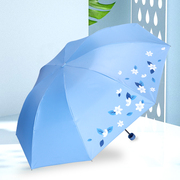 天堂伞银胶防晒防紫外线，遮阳伞三折小清新雨伞晴雨两用伞广告