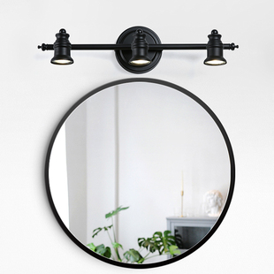 美式镜前灯卫生间led镜灯防水镜柜洗手间浴室灯壁灯黑色北欧灯具