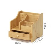 楠竹遥控器收纳盒创意木质办公桌面整理储物箱客厅茶几收纳架