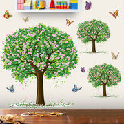 幼儿园墙贴纸大树植物装饰贴画，教室墙面墙上布置自粘贴花遮丑墙纸