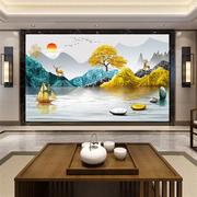 电视背景墙壁纸山水壁画3d立体墙纸大气客厅时尚装饰影视墙布