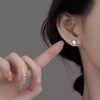 S925银耳环女小众设计感高级感2023耳钉养耳洞耳饰睡觉免摘