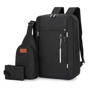 backpack 多功能男士双肩包 三件套大容量商务背包 电脑背包