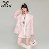 keiko立体扎花粉色西装，外套女春季设计感小众，薄款休闲小西服