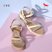 红蜻蜓2024夏季女式凉鞋，kx51210021一字带水钻，kx51210022平底舒适