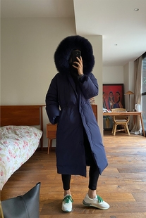 韩国订单时尚保暖蓬松白鹅绒(白鹅绒，)狐狸毛羽绒服