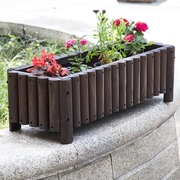 碳化防腐木花箱实木长方形户外阳台种菜花盆，大花槽种植箱
