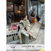 YANGLE_卡其色风衣女2024早春季中长款气质宽松休闲外套廓形