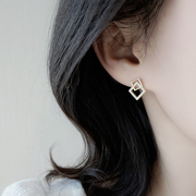 几何s925纯银耳环小众设计高级感小耳钉耳饰女个性2024年
