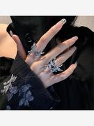 欧美液态蝴蝶戒指情侣对戒时尚个性小众设计网红高级感开口食指戒
