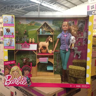芭比娃娃农场宠物兽医套装过家家女孩公主玩具套装礼盒 DHB71