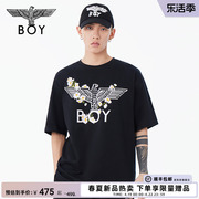 boylondon24春夏男女同款短袖，logo洋甘菊印花潮牌t恤n01075