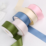 4cm纯色手工玫瑰花缎带，diy材料盒包装彩带，生日蛋糕装饰丝带
