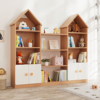 实木儿童书架家用落地书柜置物架创意小房子书架组合幼儿园绘本架