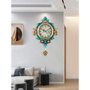 欧式客厅挂钟现代静音时尚石英钟个性家用创意钟表复古装饰墙壁钟