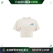 香港直邮off-white女士短款蝴蝶，斑纹t恤(米白色)