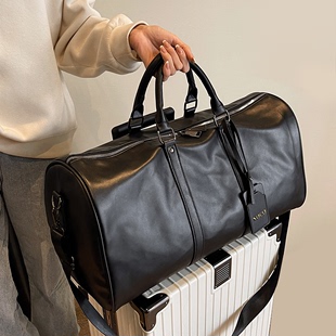 短途旅行包男女大容量斜挎行李包欧美复古PU出差单肩斜挎行李袋潮
