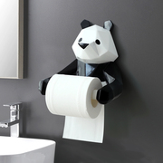 大熊猫卡通厕所纸巾架ins北欧卫生间浴室免打孔卷纸筒厕纸架壁挂