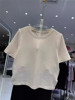 纯色圆领短袖T恤女夏季设计感系带收腰修身显瘦休闲上衣0.1