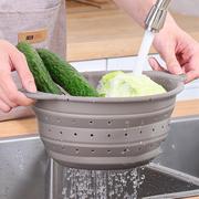 多用途耐高温厨房及户外水果篮蔬菜便携折叠硅胶沥水篮子