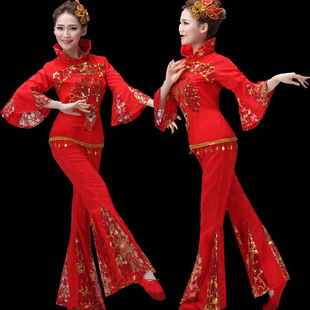 秧歌服装女套装东北大秧歌中国风民族舞蹈最扇子舞洋气演出服