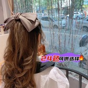 韩国缎面大蝴蝶结发夹发饰高级感弹簧夹头花顶夹子发卡马尾夹头饰