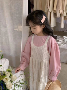 女童春装2024套装裙儿童，洋气韩版宝宝打底衫，吊带公主裙两件套