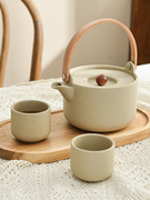 围炉煮茶家用创意水壶茶壶套装，陶瓷陶土提梁壶冷水壶花茶壶
