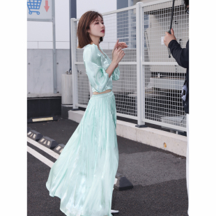 LIN张林超 收腰蕾丝半裙套装女2024名媛风优雅温柔时髦套装