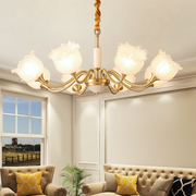 美式客厅吊灯全铜欧式高级卧室法式轻奢复古餐厅高端吸顶铜灯
