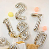 32寸数字铝膜气球金色银色0-9铝箔气球宝宝生日派对装饰用品汽球