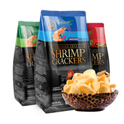 papatonkshrimpcrackers印尼啪啪通虾片，膨化食品零食袋装40g*3