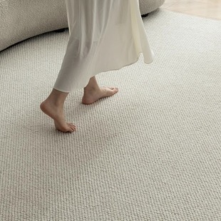 羊毛地毯客厅2024简约免洗可擦满铺卧室地垫子纯色轻奢高级