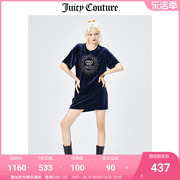 juicycouture橘滋连衣裙女美式夏季宽松短袖，天鹅绒连衣裙女