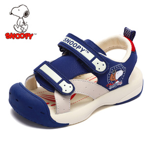 史努比童鞋男童凉鞋，2023夏季包头轻便儿童，宝宝软底小童机能鞋