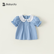 宝宝T恤夏季1一3岁女童娃娃领短袖儿童清新洋气夏装半袖衣服