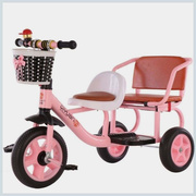 儿童三轮车双座脚踏车双胞胎童车宝宝婴幼儿可坐可骑轻便1-3-6岁