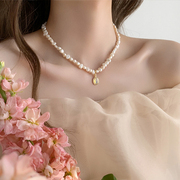 天然珍珠项链轻奢小众高级感锁骨链2024年女闺蜜气质颈链饰品