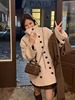 设计感双排扣羊羔毛外套(毛外套)女冬季韩版中长款毛茸茸保暖立领上衣