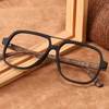 复古木质眼镜架男可配镜片，黑框双梁眼镜框，近视板材眼镜大脸潮超轻