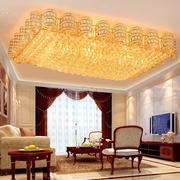 现代水晶灯金色圆形水晶灯客厅卧室LED吸顶灯黄色水晶灯