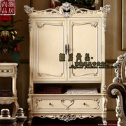 欧式实木衣柜衣橱白色家用别墅雕花卧室高端双门储物柜收纳柜定制
