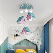 儿童卧室灯女孩公主房间，灯粉色灯创意个性，男生男孩卧室吊灯卡通灯
